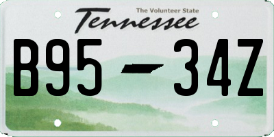 TN license plate B9534Z