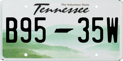TN license plate B9535W