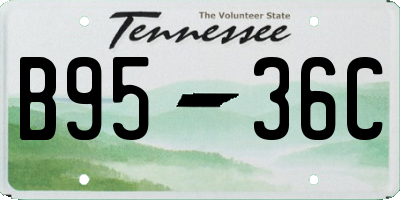 TN license plate B9536C
