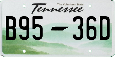 TN license plate B9536D