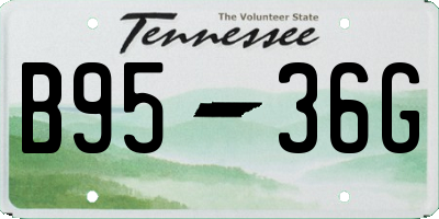 TN license plate B9536G