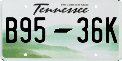 TN license plate B9536K