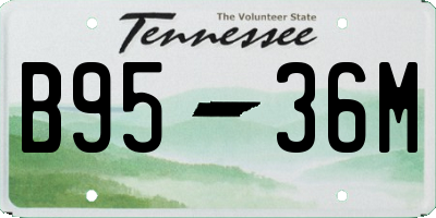 TN license plate B9536M