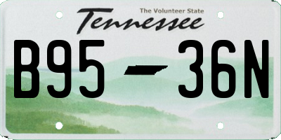 TN license plate B9536N