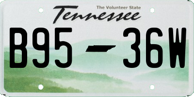 TN license plate B9536W