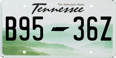 TN license plate B9536Z