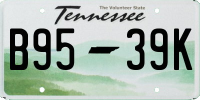 TN license plate B9539K