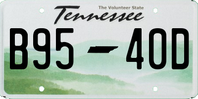 TN license plate B9540D