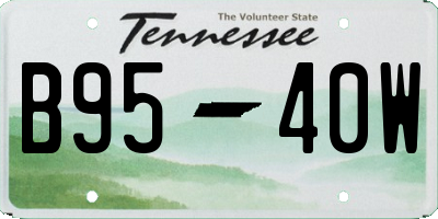 TN license plate B9540W