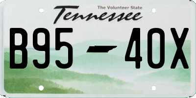 TN license plate B9540X