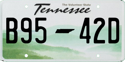 TN license plate B9542D