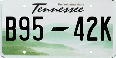 TN license plate B9542K