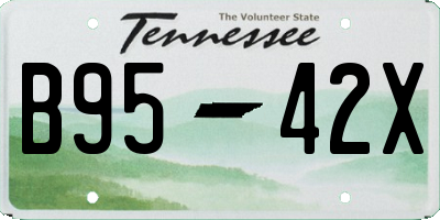 TN license plate B9542X