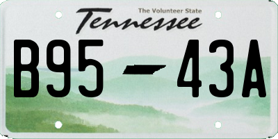 TN license plate B9543A