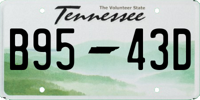 TN license plate B9543D