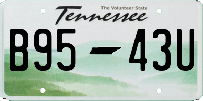 TN license plate B9543U