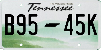 TN license plate B9545K