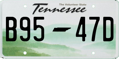 TN license plate B9547D