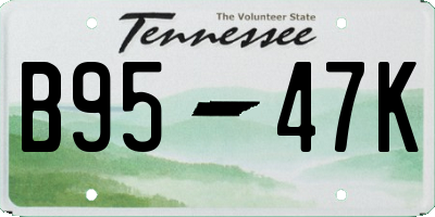 TN license plate B9547K