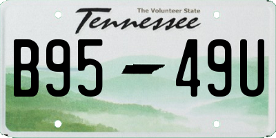 TN license plate B9549U