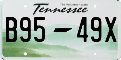 TN license plate B9549X