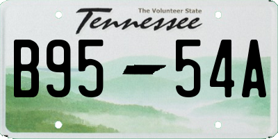 TN license plate B9554A