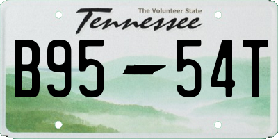 TN license plate B9554T
