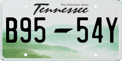TN license plate B9554Y