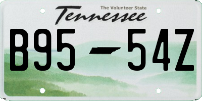 TN license plate B9554Z