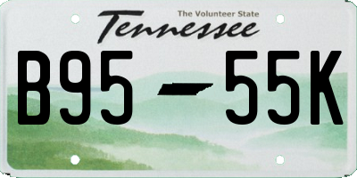 TN license plate B9555K