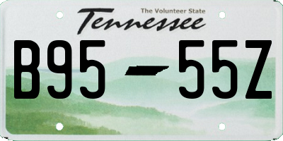 TN license plate B9555Z