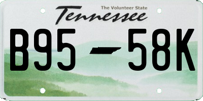 TN license plate B9558K
