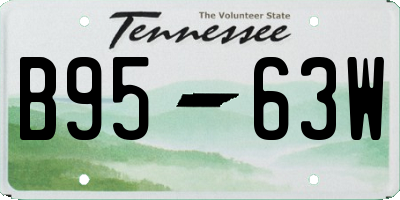 TN license plate B9563W