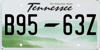 TN license plate B9563Z