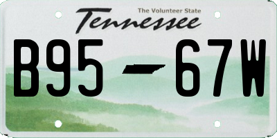 TN license plate B9567W