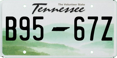 TN license plate B9567Z