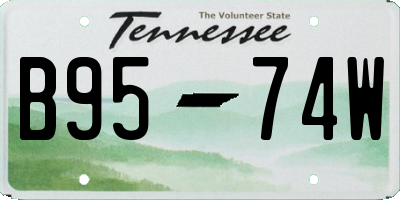 TN license plate B9574W