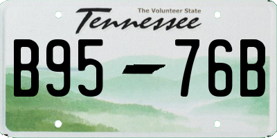 TN license plate B9576B