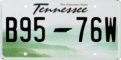 TN license plate B9576W