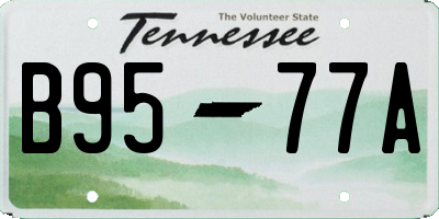 TN license plate B9577A