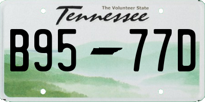 TN license plate B9577D