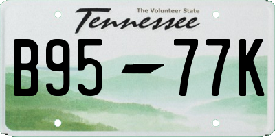 TN license plate B9577K