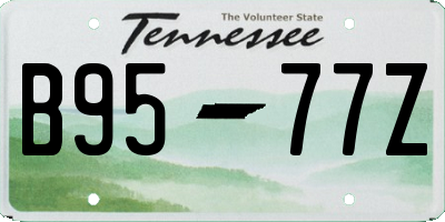 TN license plate B9577Z