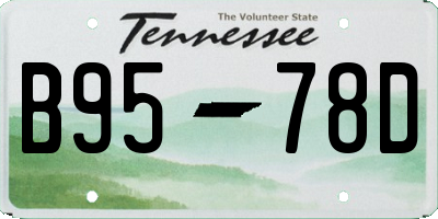 TN license plate B9578D