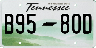 TN license plate B9580D