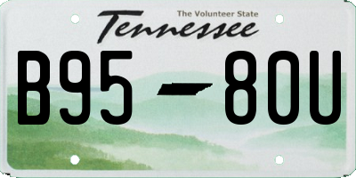 TN license plate B9580U