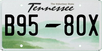 TN license plate B9580X