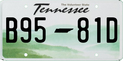 TN license plate B9581D