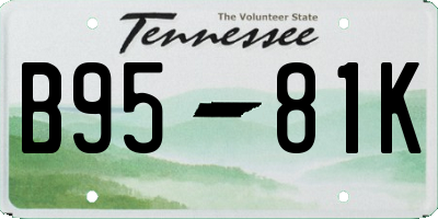 TN license plate B9581K