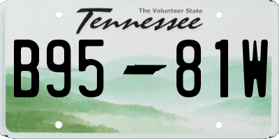 TN license plate B9581W